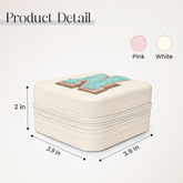 Personalized Jewelry Box, White Travel Jewelry Box with Initial N, Small Monogrammed Jewelry Case Organizer for Girls Women Teen Kids, Mini Travel Essentials Gifts for Birthday Christmas